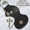 thumbnail image 4 of 1 Pc Stainless Steel Picks Plectrums Pattern Plectrum with Leather Holder Double-side Guitar Picks for Musician Guitar Player Metal Grip Pick for Electric-Acoustic Bass, 4 of 6