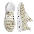 thumbnail image 1 of Zapatos planos con estampado de notas musicales de moda para mujer, zapatillas deportivas cómodas con plataforma y cordones., 1 of 6