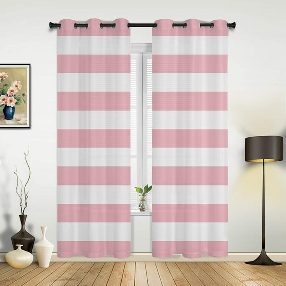 2 Panels Stripes Pink White Curtains for Bedroom Living Room Drapes Kitchen Children's Room Window Curtain Modern Home Decor