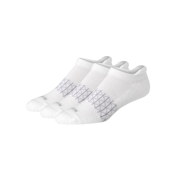 Hanes Absolute Active Men’s Cushioned Heel Shield Socks, Shoe Sizes 6-12, 3-Pairs White