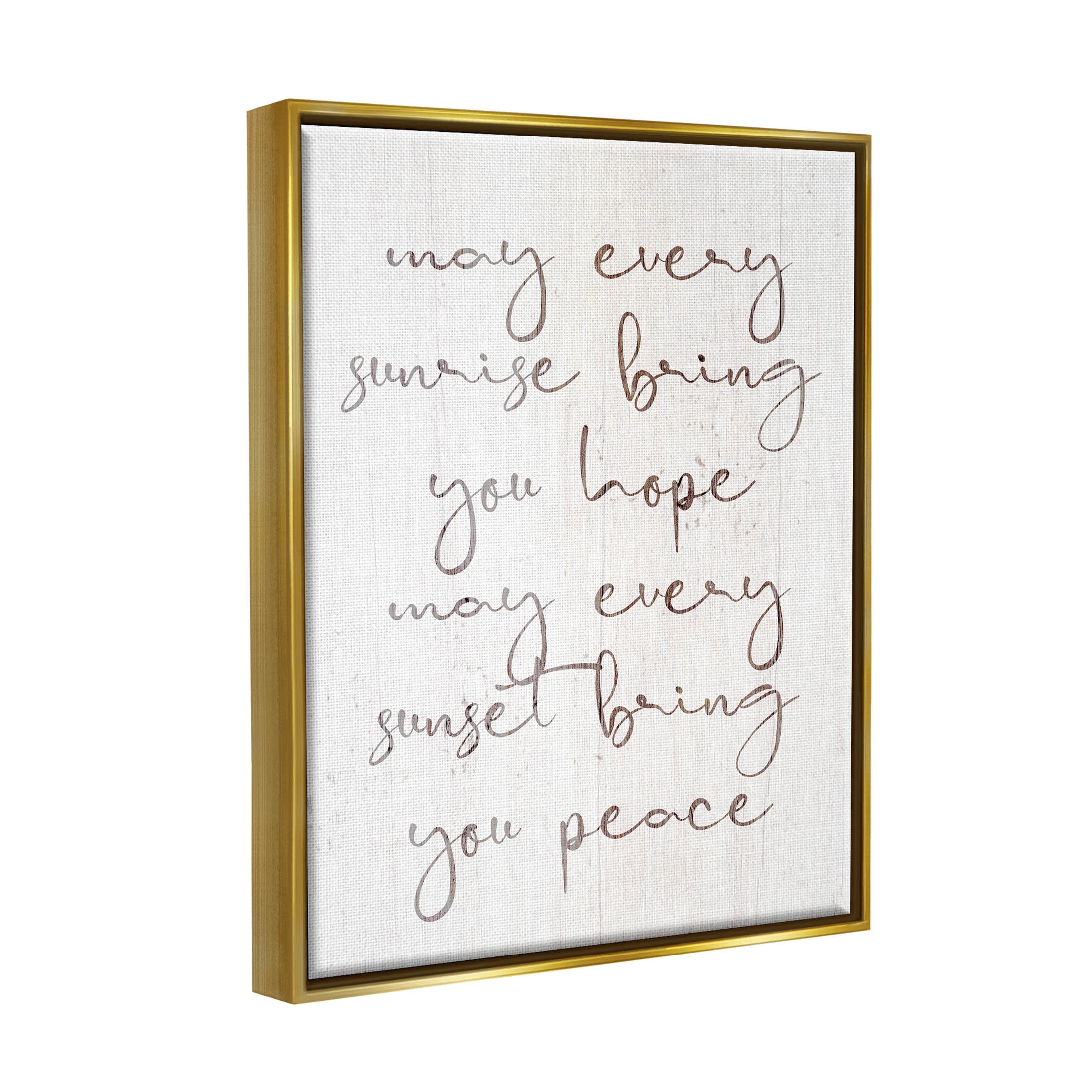 Sunrise Bring You Hope Uplifting Phrase Inspirational Graphic Art Metallic Gold Framed Art Print Wall Art