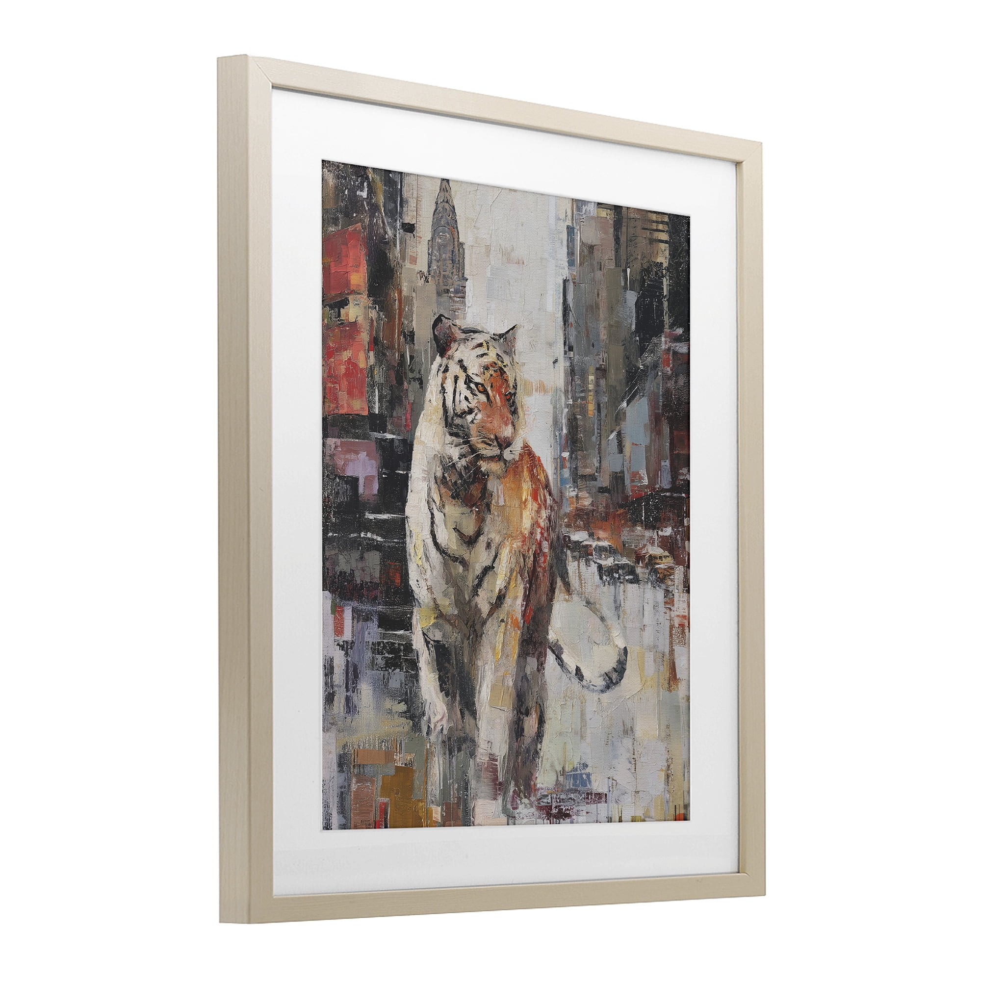 Stupell Industries Concrete Predator Roaming City Birch Framed Print Under Glass, design by Svetlana Aleynikova