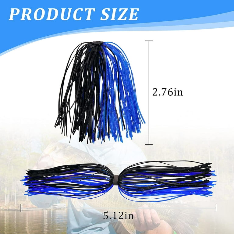 Silicone Jig Skirts DIY Bass Rubber Fishing Jig Lures Kit Spinnerbaits  Buzzbait Swimjig Skirts Replacement 12/24 Bundles 50 Strands Fishing Bait
