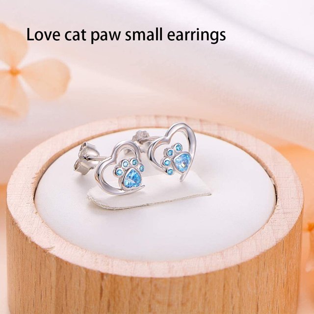 facefd 1 Pair Rhinestone Women Earrings Party Banquet Girls Simple Design Adorable Sweet Stud Earring Decor Jewelry Gift Blue