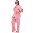 thumbnail image 3 of White Mark Women's Tropical Short Sleeve Button-Down Pajama Set, 3 of 6