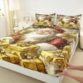 thumbnail image 3 of Castle Fairy Xmas Santa Claus 4-Piece Full Size Sheets for Teens Girls Boys,Happy New Year Bed Sheets,Merry Christmas Lightweight Sheet Sets,Luxury Bedroom Decor, 3 of 7
