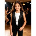 thumbnail image 3 of YiZYiF Kids Disco Outfits Boho Tassels Cardigan Sleeveless Western Vest Cowgirl Waistcoat Dress Up Party Tops Black 6, 3 of 6