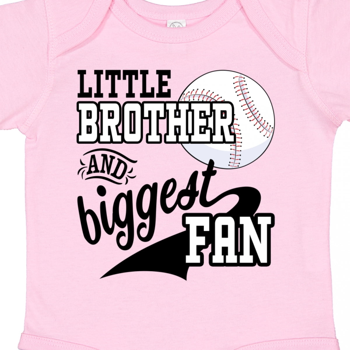 Inktastic Little Brother and Biggest Fan Baseball Family Fan Boys or Girls Baby Bodysuit