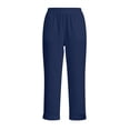 thumbnail image 5 of LEKWK Straight Leg Pants Women Regular Fit Elastic Waist Straight Leg Pants with Pockets Solid Color Casual Pants for Women Comfortable Daily Outfits, 5 of 9