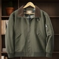 thumbnail image 5 of TFEOQRY Casual Jacket for Men Zipper Overcoat with Pockets Long Sleeve Hoodless Outwear Olive Green, 5 of 5