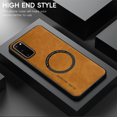 thumbnail image 2 of Allyetch Magnetic Back Case Cover for Samsung Galaxy S21 FE, Slim Fit Back Cover PU Leather TPU Bumper Anti-Scratch Compatible with Car Mount Shockproof Phone Case for Galaxy S21 FE, Brown, 2 of 10