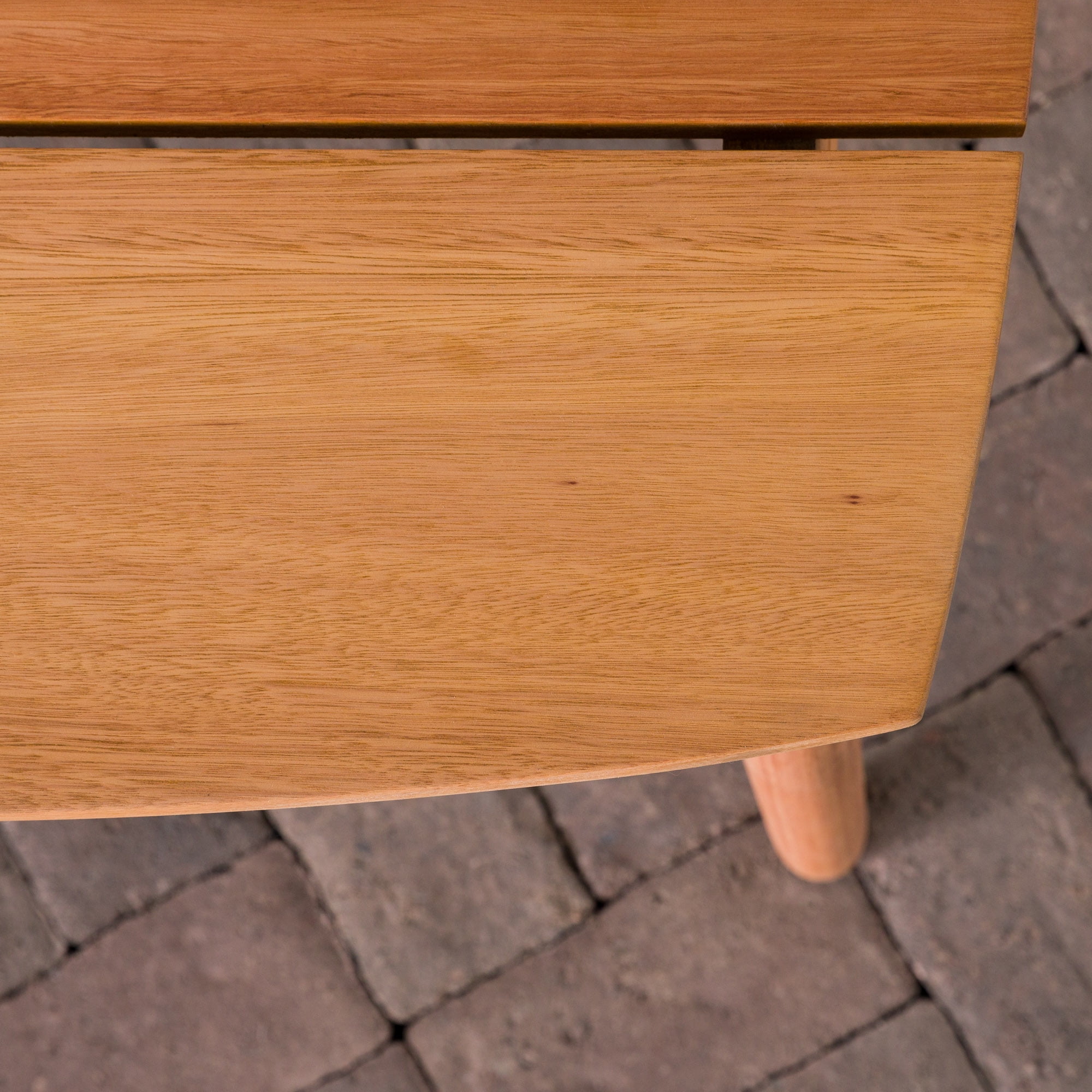 Walker Edison Modern Solid Eucalyptus Outdoor Coffee Table, Natural