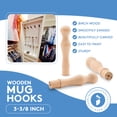 thumbnail image 5 of Mug Hooks, 3-3/8 inch Unfinished Wood Pegs for Hanging, Hook Racks, and Crafts, Pack of 10 Decorative Wooden Wall Hooks, by Woodpeckers, 5 of 7