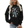 thumbnail image 3 of Baqcunre Lightweight Graphic Pullover Crewneck, Womens Sweatshirt Pullover Cute Cat Lover Graphic Print Sweatshirts Crewneck Casual Loose Shirts 1Pc Sweatshirt Black L, 3 of 5