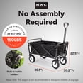thumbnail image 3 of Mac Sports Collapsible Folding Outdoor Utility Garden Camping Wagon Cart, Black, 3 of 11