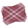 thumbnail image 1 of Ambesonne Checkered Place Mats Set of 4, Diagonal Line Rhombus, Standard Size, Dried Rose White, 1 of 6