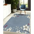 thumbnail image 4 of Floral Decorative Rug, Spring Flowers Leaves Branches Buds Butterflies Frame Like Abstract Art Pattern, Quality Carpet for Bedroom Dorm and Living Room, 6 Sizes, Ceil Blue, by Ambesonne, 4 of 4
