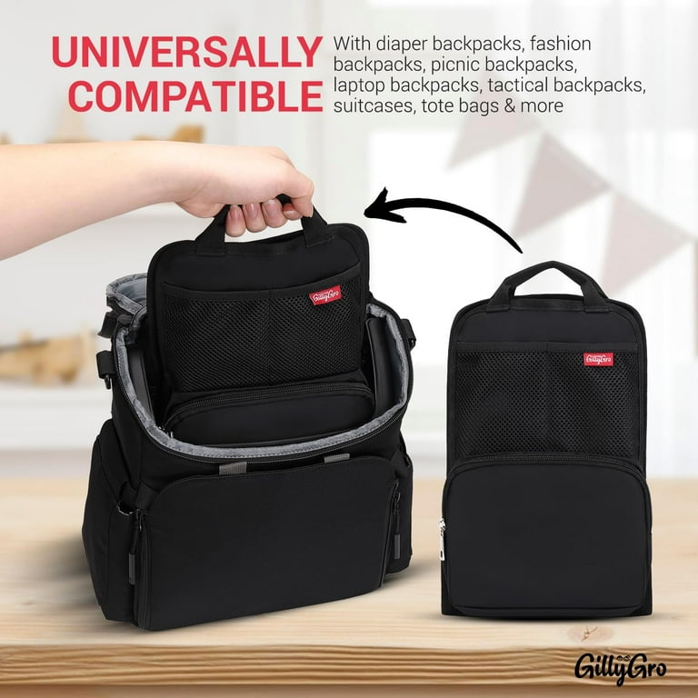 GillyGro Vertical Backpack Organizer Insert for Tote Bag Purse School Bookbag Black