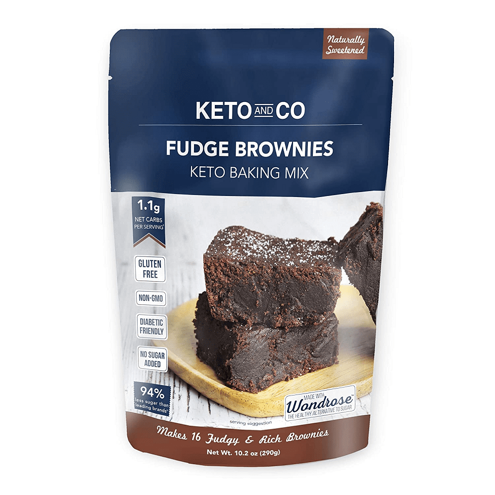 Keto and Co Gluten Free No Sugar Added Fudge Brownie Mix, 10.2 oz [Pack