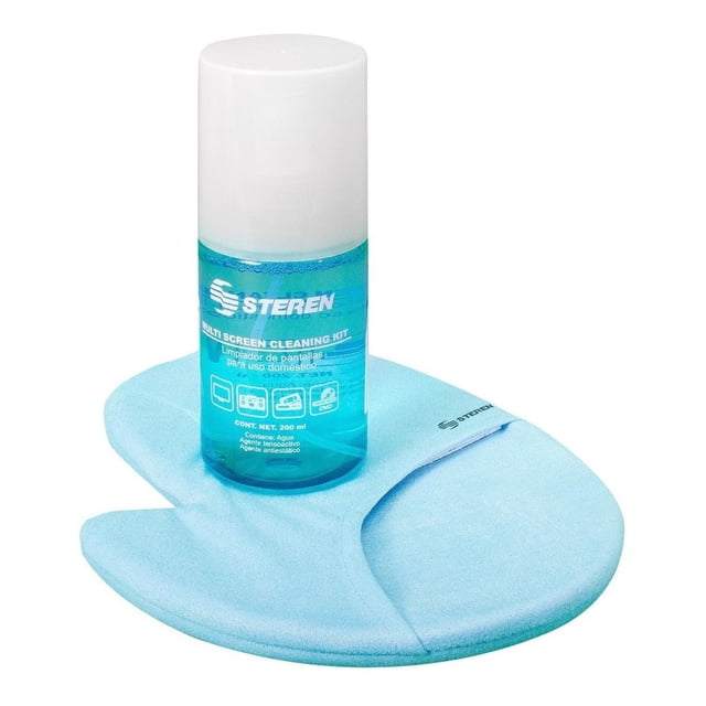 Guante limpiador Steren para pantallas de televisión y computadora con Líquido limpiador 200ml LIM-LCD4