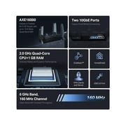 TP-Link Archer AXE300 Quad-Band AXE16000 WiFi 6E Router - Dual 10Gb Ports Wireless Internet Router, Gaming Router, Supports VPN Client, 2.5G WAN/LAN Port, 4 x Gigabit LAN Ports
