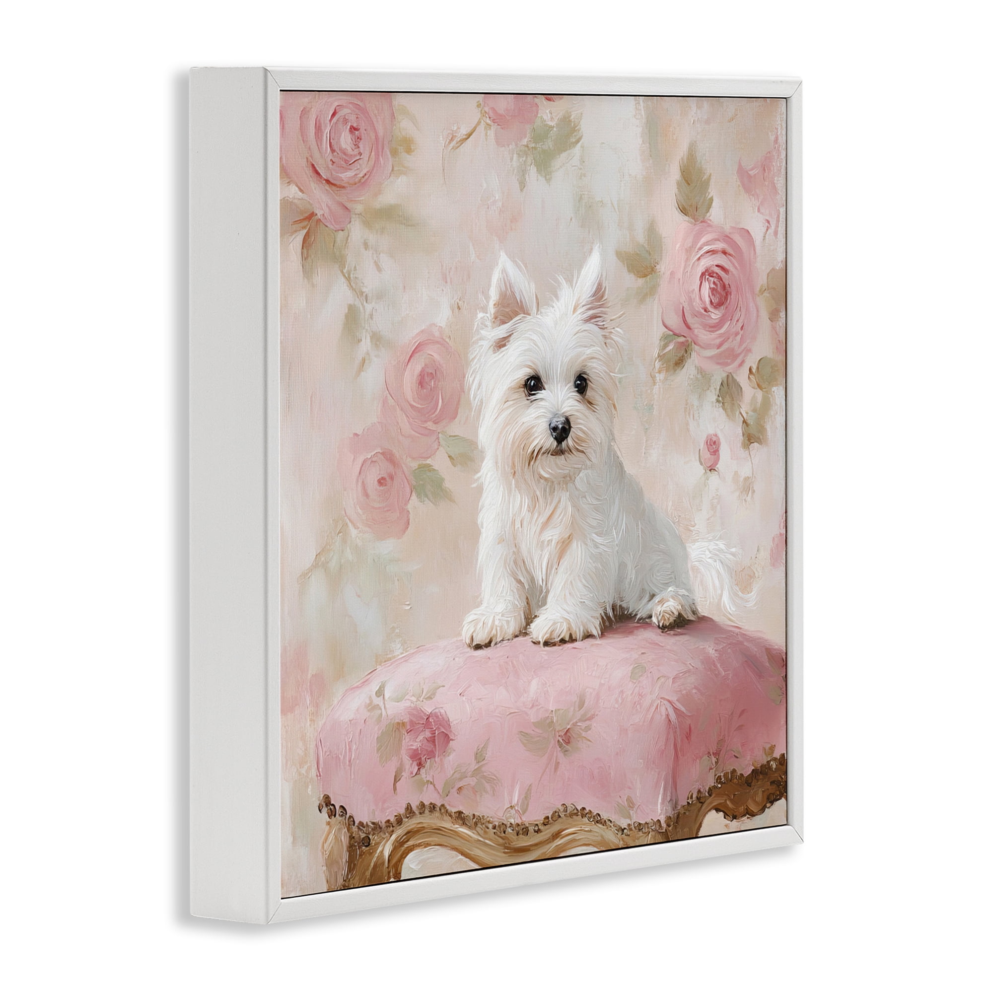 Stupell Industries Fancy Francesca Puppy White Framed Giclee Art, design by Tina LeCour