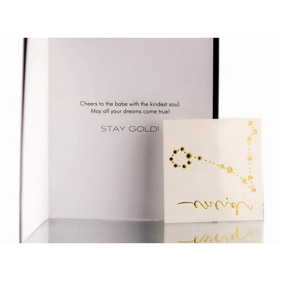 Tarjeta de felicitación flash con tatuajes, tarjetas del zodíaco, signo Piscis