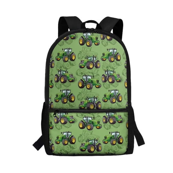 Jeiento Tractor Backpack for Boys 6-8 8-12 School Bags Elementary Middle School Bookbag Rucksack for Kids Green 17inch Laptop Backpacks Girls Kindergarten Schoolbag Daypack