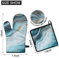 thumbnail image 6 of Blue Gold Marble Pattern Kitchen Oven Mitt and Pot Holder Sets 4 Pcs for Baking, Cooking and Grilling, Heat Resistant Up To 392 °F, 6 of 7