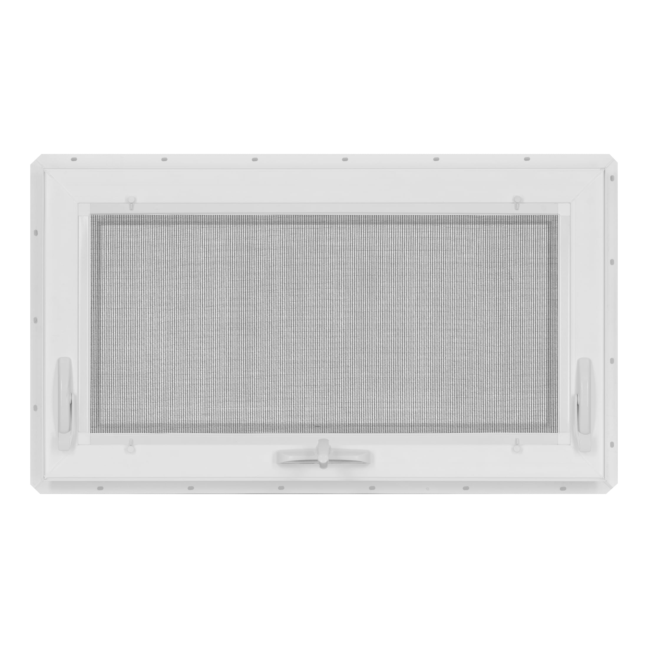 32 in. x 18 in. White Vinyl Double-Pane Insulated Awning Window with Screen