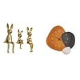 thumbnail image 1 of Escultura de figura,Estatua sentada Figura Escultura Adorno,Estatuas de conejos en miniatura para decoración de interiores,Reloj de pared,Reloj de pared moderno Reloj decorativo Reloj de pared, 1 of 8