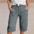 thumbnail image 2 of XAOFW Girl's Knee Length Pants Lightweight Girls Casual Wide Leg Trousers With Pockets And Ties For Everyday Wear Stylish Bottom 6-7 Years, 2 of 5