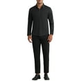 thumbnail image 2 of INSPIRE CHIC Men's Long Sleeve Button Down Solid Color Business Formal Dress Shirt S Black, 2 of 4