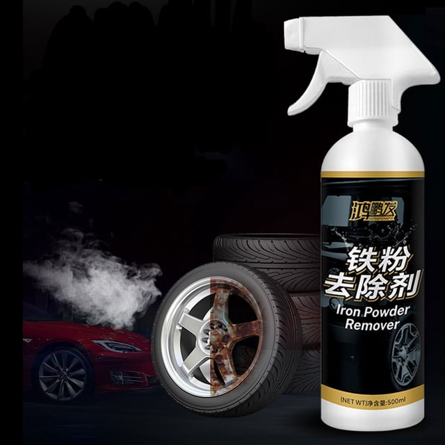 500ml Rust and Iron Powder Remover Spray for Cars + Tire Iron Particles Cleaner + Rust Dissolving Agent for Automobile + Automotive Iron Stain Removal + Motorcycle Rust Cleaner | Plastic, Color-209