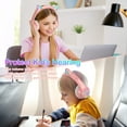 thumbnail image 4 of LOBKIN Kids Wireless Headphones, 50H Playtime, Volume Limited 94dB, with Mic, Foldable for School/Travel/Airplane, Pink, 4 of 9