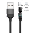 thumbnail image 1 of Jja Magnetic Charging Cable 3 In 1 360180 Rotation Magnetic Phone Charger 3a Nylon Braided Detachable Fast Charger Data Transfer Cable For Micro Usb T, 1 of 5