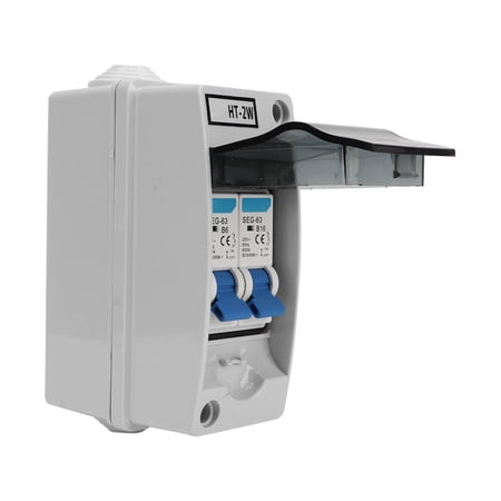 Two Breaker Box Power Distribution Box,2 Poles MCB Miniature Poles Circuit Breaker V ...