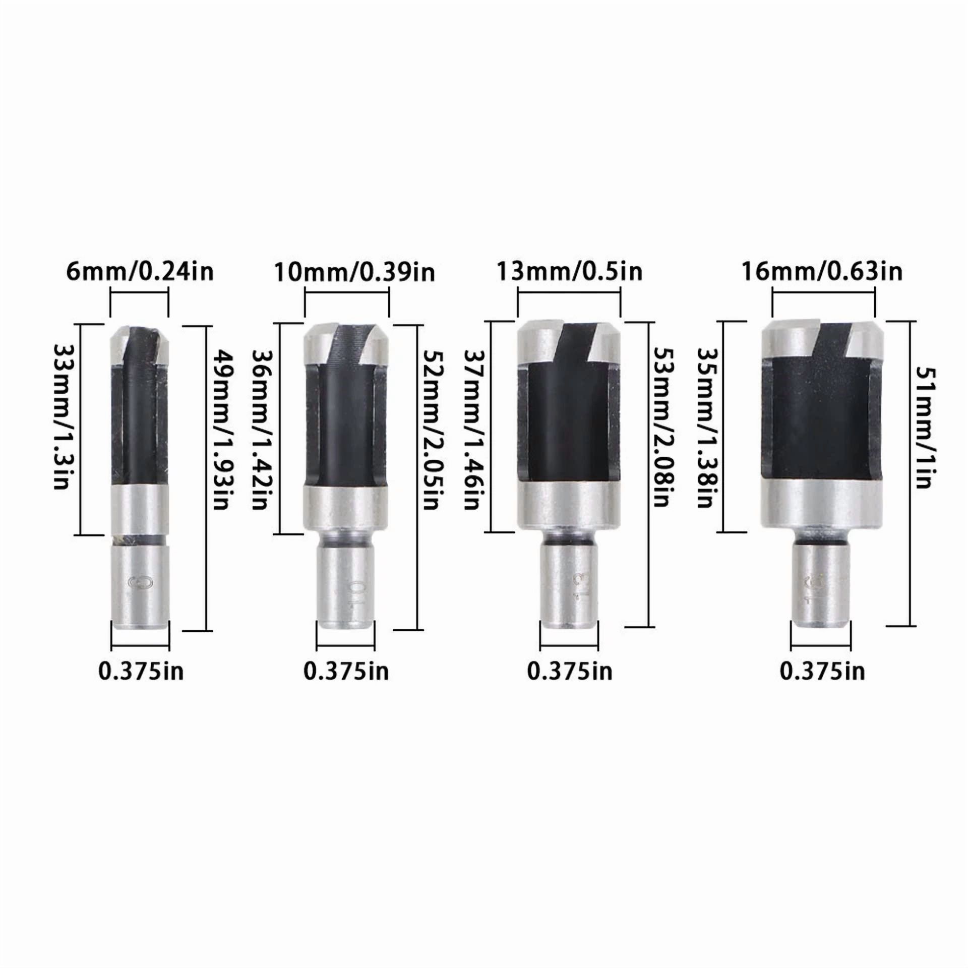 Lablt 8Pcs Carbon Steel Drill Bit Set Wood Plug Dowel Maker Hole Cutter