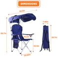 thumbnail image 5 of VTOY Camping Chair with Canopy Portable Beach Chair for Outdoors Foldable Camping Chairs for Adults with Cup Holder(Navy), 5 of 7