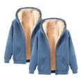 thumbnail image 2 of 2 Pack Mens Sherpa Lined Hoodies & Sweatshirts Zipper Up Thermal Warm Hoodie Jackets with Pockets Casual Solid Long Sleeve Fleece Coats, 2 of 3