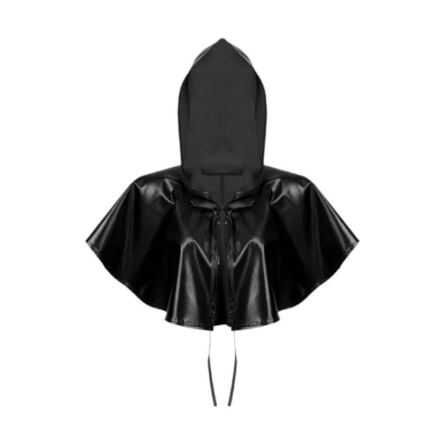 Capa con capucha decorativa para disfraz de Halloween para hombre, suministros para fiestas de actuación escénica Negro