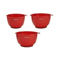 thumbnail image 3 of Farberware Professional Set of 3 Nesting Plastic Mixing Bowl Set, Red, 3 of 11