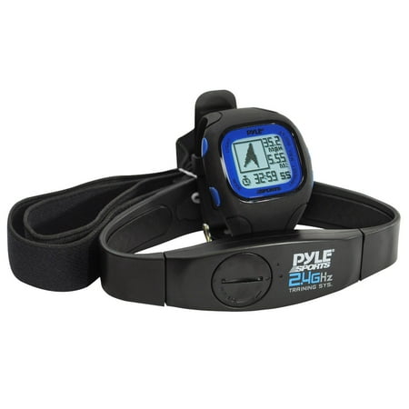 PYLE-SPORT PSWGP405BL - GPS Watch w/ Coded Heart Rate Transmission, Navigation, Speed, Distance, Workout Memory, Compass, PC link (Black