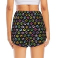thumbnail image 2 of Lsque Colorful Paw Printed Women's Running Shorts with Liner Pockets,Elastic Quick Dry Workout Athletic Gym Yoga Shorts,Womens High Waist Shorts-X-Large, 2 of 9