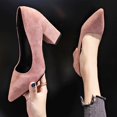 thumbnail image 6 of Win s Way Women's Suede Pointed Toe Heel Pumps Comfort Work Dress High Heels, 6 of 9