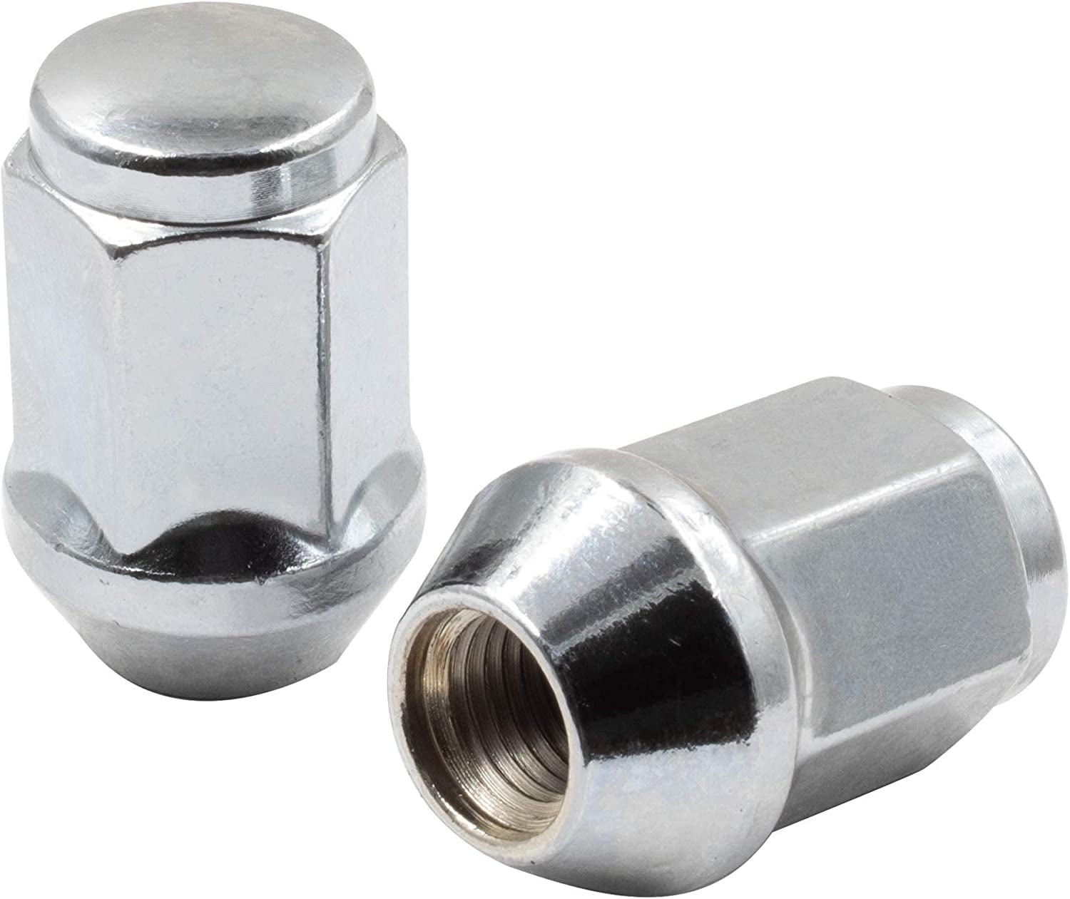 Wheel Accessories Parts Set of 20 Chrome 7/16 Lug Nuts Closed End Bulge Acorn Lug Nut Style 1.38" Long Cone Seat 19mm (3/4") Hex Wheel Lug Nut (7/16 UNF, Chrome)