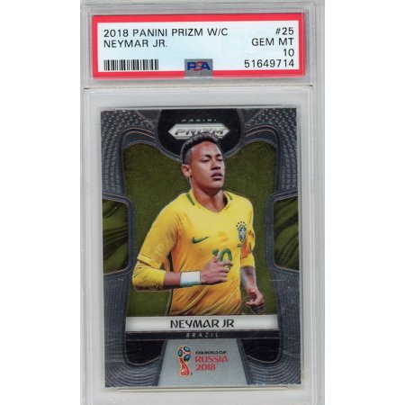 Graded 2018 Panini Prizm W/C Neymar Jr. #25 Soccer Card PSA 10 Gem Mint