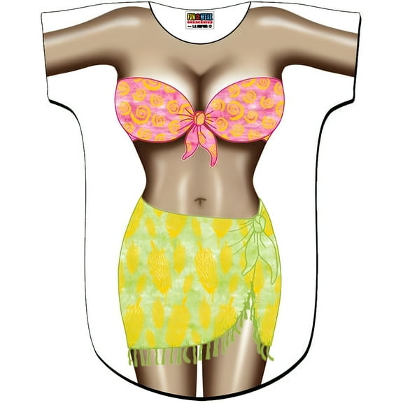 Dark Skin Tropical Girl Bikini BodyTee Shirt - Cover-Up #79 (One Size Fits Most)