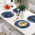thumbnail image 6 of GZHJMY Blue Christmas Snowflake Round Placemats Set of 4, Non-Slip PVC Table Mats Washable Heat Resistant Place Mats for Kitchen Dining Table Christmas Home Decor, 15.4 Inch Table Mat, 6 of 7