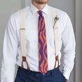 thumbnail image 2 of Men's Bengal Tiger Print Satin Neck Tie - Wild Jungle Stripes Artistic Design, Wrinkle-Resistant Formal Wedding Tie for Grooms & Professionals (58.3"), 2 of 3
